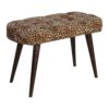 Leopard Print Deep Button Bench - Walnut - Image 6