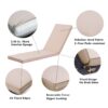 2 Piece Outdoor Chaise Lounge Cushion Set Replacement Cushions For Patio Furniture - Khaki - Image 7