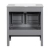 Bathroom Vanity With Single Sink, Combo Cabinet Undermount Sink, Bathroom Storage Cabinet With Two Doors And A Drawer, Soft Closing, Multifunctional Storage, Solid Wood Frame - Gray - Image 21