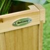Outsunny - Freestanding Outdoor Privacy Screen, 4 Self-Draining Planters / Raised Garden Beds, 3 Hinged Panels For Hot Tub, Patio, Backyard, Deck - Natural - Image 8