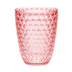 Leading Ware Diamond Cut Acrylic Glasses (Set of 4), Bpa Free, 12Oz - Pink