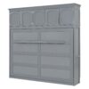 Queen Size Murphy Modern Bed With Top Cabinets For Space Saving And Comfort - Gray - Image 13