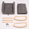 Accent Rocking Chair With Footrest High Back Rubber Wood Rocking Legs Bedroom Living Space - Gray - Image 13