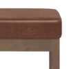 Milltown - Footstool Small Ottoman Bench - Distressed Saddle Brown - Image 3