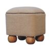 Serenity - Footstool With Ball Feet - Cream - Image 5