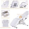 72.8" Massage Salon Tattoo Chair With Two Trays Esthetician Bed With Hydraulic Stool, Multi-Purpose 3-Section Facial Bed Table, Adjustable Beauty Barber Spa Beauty Equipment - White - Image 4
