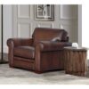 Brookfield-Top Grain Leather Chair - Caramel - Image 2