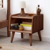 Bedside Cabinet, Modern Simple Nightstands European Beech - Brown - Image 3