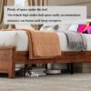 Queen Size Bed Frame With Upholstered Headboard, Queen Bed Frame With Charging Station And LED Lights, Wood Slats, No Box Spring Needed - Gray / Dark Brown - Image 6