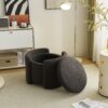 Cozy Boucle Storage Ottoman: Stylish Comfort With Hidden Storage - Gray - Image 6