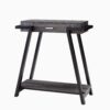 Modern Hallway Display Table With Drawer & Bottom Shelve - Distressed Gray / Black - Image 4