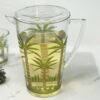 Unbreakable Plastic Water Pitcher With Lid, Palm Tree Design - Clear - Image 2