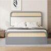 Queen Size Platform Bed With Trundle And 2 Drawers - Gray - Image 19