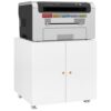 Metal Printer Stand With Storage Mobile Printer Tables For Small Spaces With Door Adjustable Shelf File Cabinet On Wheels For Home Office - White - Image 33