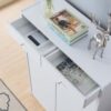 Shoe Storage Cabinet With Fives Shelves, Two Drawers, Fits 15 Pairs Of Shoes - White - Image 3