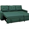 Convertible L Shaped Sectional Sleeper Sofa Bed, Saving Pull Out Couch - Teal - Image 6