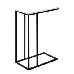 Accent Table, C - Shaped, Contemporary And Modern - White / Black
