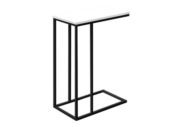 Accent Table, C - Shaped, Contemporary And Modern - White / Black