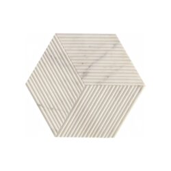 Hexagon Snow Mountain Ol Textured Marble Tiles For Wall Decoration Stone (Set of 12) - White / Natural