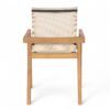 Belfast - Dining Chair (Set of 2) With Frame And Textile For Outdoor Use - Teak / Beige - Image 7
