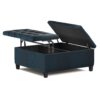 Harrison - Coffee Table Storage Ottoman - Distressed Dark Blue - Image 3