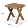 Passion - Outdoor Side Table With Cross Base And Slatted Top - Teak - Image 3