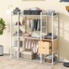Open Style Wardrobe With Hanging Rails, Shelves And Drawers - White - Image 22