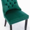 Nikki - Modern, High-End Tufted Solid Wood Contemporary Velvet Upholstered Dining Chair With Wood Legs Nailhead Trim (Set of 2) - Green - Image 8