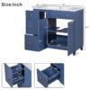 Bathroom Vanity, Transitional Style Bathroom Cabinet With Resin Sink, Single Bathroom Cabinet, With 2 Drawers And 1 Adjustable Storage Shelf, 2 Soft-Close Doors - Navy Blue - Image 8