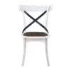 2 Pieces Set Dining Side Chair Rustic Modern Farmhouse Design Retro Design With Metal X Design - Antique Dark Oak / Antique White - Image 5