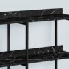 Accent Console Table For Entryway, Marble Look Contemporary & Modern - Black - Image 2