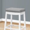 Bar Stool, Bar Height, Saddle Seat, Transitional (Set of 2) - White - Image 2