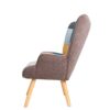 Accent Chair With Ottoman, Living Room Chair And Ottoman Set, Comfy Side Armchair For Bedroom, Creative Splicing Cloth Surface - Colorful - Image 8