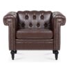 1 Seater Aesthetic Sofa For Living Room - Brown - Image 6