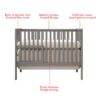 Crib 5 In 1 Convertible, Converts From Baby Crib To Toddler Bed, Fits Standard Full Size Crib Mattress - Storm Gray - Image 3