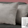 Pillows, Square, Insert Included, Decorative Throw, Hypoallergenic And Stylish Appearance (Set of 2) - Gray - Image 5