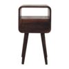 Mini Curved Bedside Table With Open Slot - Walnut - Image 5
