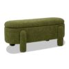 Hugo - Oval Fully Upholstered Storage Bench - Moss Green - Image 2