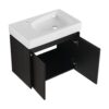 Modern 24" Bathroom Vanity With Ceramic Basin, Wall Mounted Sink Combo Cabinet - Black - Image 10