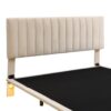 Queen Size Upholstered Bed With Sensor Light And Headboard, Floating Platform Bed - Beige - Image 5
