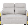 Percy - Teddy Velvet Sleeper Loveseat With Dual - Pull Sleeper Design - Beige - Image 3