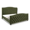 Marcella - King Upholstered Shelter Headboard Bed Set - Olive Green - Image 4