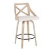 Charlotte - Farmhouse Counter Stool (Set of 2) - White Washed / Cream - Image 2