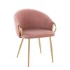 Claire - Contemporary / Glam Chair (Set of 2) - Gold / Blush - Image 2