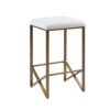 Backless Upholstered Counter Stool With Padded Seat - Ivory / Bronze - Image 7