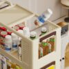 3 Tier Collapsible Cart With Locking Wheels For Every Room - Cream - Image 5