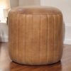 Buffalo - Leather Boucle Footstool - Brown - Image 10