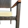 7 Piece Outdoor Patio Wicker Dining Set Patio Wicker Furniture Dining Set With Top - Brown / Cream - Image 13