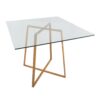 Cosmo - Contemporary Square Dining Table With Natural Legs - Clear - Image 5