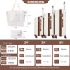 5 Piece Set (20"24"28 +A Travel Bag And A Toiletry Bag), Pp Hardshell Carry On Luggage Set With Tsa Lock Carry On Suitcase Luggage Durable Suitcase - White - Image 3